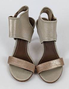 Donald J Pliner Side Zip Snakeskin Heeled Sandals