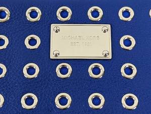 Michael Kors Blue Leather Grommet Clutch