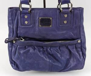 PurpleBlue B. Makowsky Leather Tote