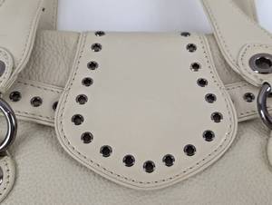 Michael Kors Cream Leather Grommet Handbag