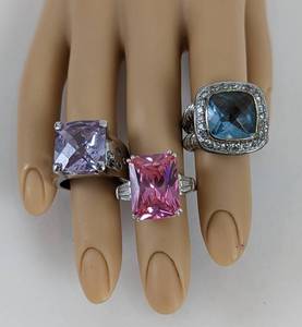 Three Sparkly Cocktail Rings