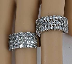 Pair of Sterling and Cubic Zirconia Rings