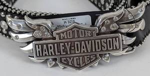 New Harley Davidson Womens Black Leather Belt