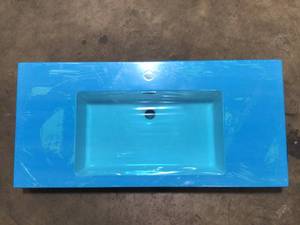 lot 13 image: Streamline 39.4 in. Solid Surface Resin Streamline K-140-SLSITRC-40 Vanity Top (1), Open Box, Review all pictures