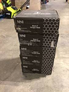 lot 25 image: Porcelain Mosaic Tile Matte Black 14.4 Sq. Ft. 11.63 x 12.75 x 6 mm, 4 boxes, Review all pictures