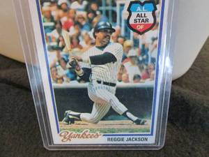 lot 20 image: 20. 1978 Topps Reggie Jackson Card...