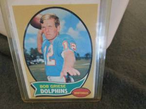 lot 25 image: 25. 1970 Topps Bob Griese Card...