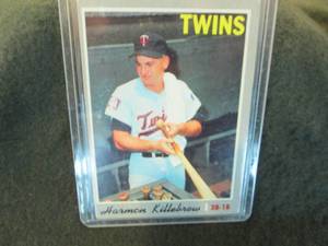 lot 37 image: 37. 1970 Topps Harmon Killebrew Car...