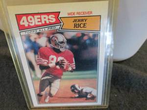lot 44 image: 44. 1987 Topps Jerry Rice Card...