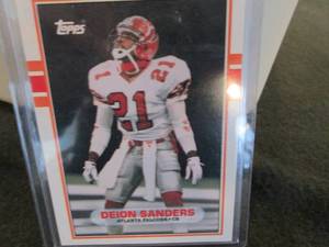 lot 60 image: 60. 1989 Topps Deion Sanders Rookie...