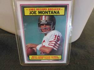 lot 107 image: 107. 1983 Topps Joe Montana Card...