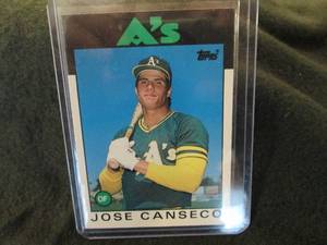 lot 116 image: 116. 1986 Topps Jose Canseco Rookie...