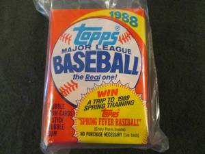 lot 122 image: 122. 6-1988 Topps Baseball Packs...