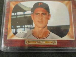lot 163 image: 163. 1955 Bowman Bob Hall Card...