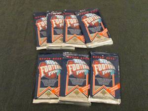 lot 190 image: 190. 7 1991 Upper Deck Football Pac...