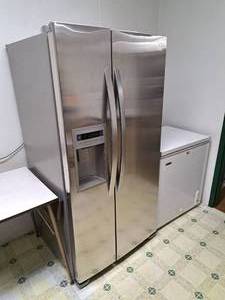 lot 80 image: LG Stainless Steel Side By Side Refrigerator Freezer with IceWater