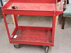 lot 113 image: Metal Utility Cart 2-tier