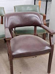 lot 116 image: Padded Wood Office Arm Chair