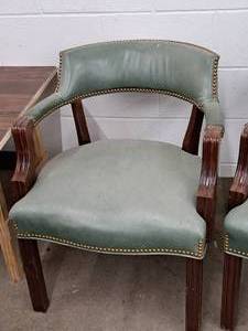 lot 114 image: Padded Wood Office Arm Chair