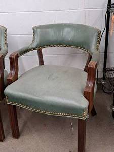 lot 115 image: Padded Wood Office Arm Chair