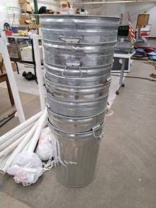 lot 333 image: Lot of (7) Metal Trash Cans