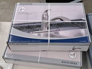 lot 344 image: Lot of (2) Exquisite Stainless Steel Kitchen Faucet (in original packaging)