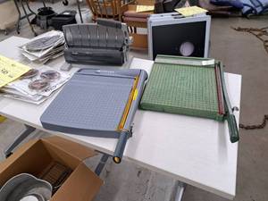 lot 343 image: Office Equipment - Wescott 12 Paper Cutter, Photo Materials Co 12 Paper Cutter, Swingline 3-hole Paper Punch
