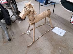 lot 372 image: Custom Wooden Rocking Horse