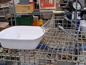 lot 397 image: CorningWare French White Stoneware, Wire Fry Basket
