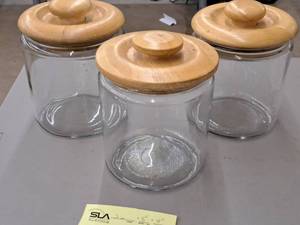 lot 400 image: Lot of (3) Glass Cookie Jars