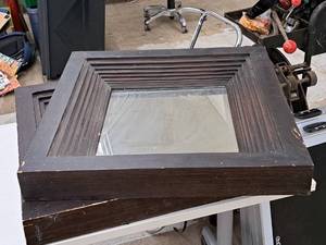 lot 409 image: Lot of (2) 27 Wood Framed Home Dcor Mirrors
