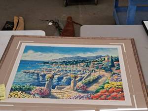 lot 471 image: Terrace View II Peter Eastham Signed Print On Serigraph Paper , Beautiful Wood FrameDouble Matte