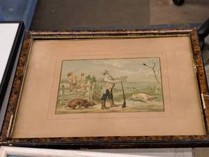 lot 474 image: After The Shot Bensell Lithograph Print , FramedSingle Matte