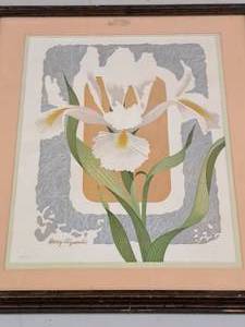 lot 478 image: Floral by Harry Wysocki Signed Print , FramedSingle Matte