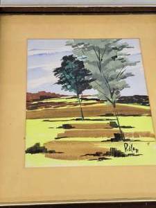 lot 479 image: Tree Landscape by Padilla circa 1971 Signed Painting , FramedSingle Matte