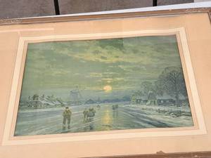 lot 480 image: Holland Landscape Vintage Print , FramedSingle Matte