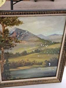 lot 482 image: Landscape by Helen Stevens Signed Oil on Canvas , FramedSingle Matte