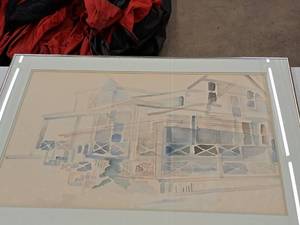 lot 487 image: House by Elizabeth Jaeger Artwork , FramedSingle MatteGlass