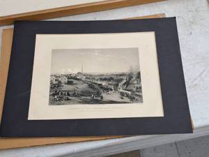 lot 493 image: The Retreat of the British from Concord circa 1879 Vintage Engraving Print , UnframedSingle Matte