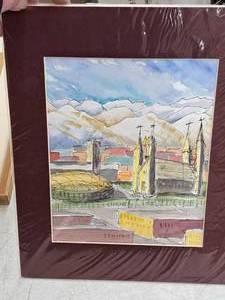 lot 495 image: Las Vegas Nevada by Jim McChesney Signed Original Watercolor , UnframedSingle Matte