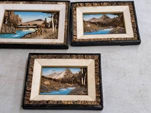 lot 499 image: Mountain Lake 3 Piece Set from Natural Materials , Wood Frame