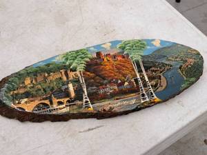 lot 498 image: Heidelberg Germany 3D Augmented Print On Wood , Unframed