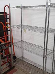 lot 172 image: 75 Metal Wire Shelving Unit 4-shelf