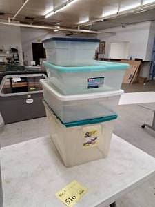 lot 516 image: Lot of (4) Storage Bin with Lid