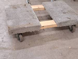 lot 530 image: 32 Carpet Padded Wood Moving Dolly