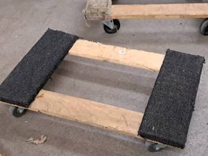 lot 537 image: 30 Carpet Padded Wood Moving Dolly
