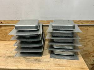 lot 61 image: Lot of 10- Air Vents  Mill Galvanized Steel Square Roof Louvers