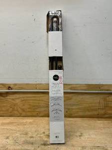 lot 69 image: PROJECT SOURCE 36-in to 54-in Bronze Steel Bay Window Curtain Rod with Finials