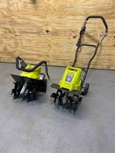 lot 120 image: RYOBI 8.5 Amp 11 Inch AC Cultivator and 13.5 Amp 11-16 Inch AC Cultivator