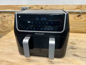 lot 57 image: PowerXL Vortex 10-qt Dual Basket Air Fryer, 7-in-1 2-Basket Electric Fryer or 1 Extra-Large Capacity Basket